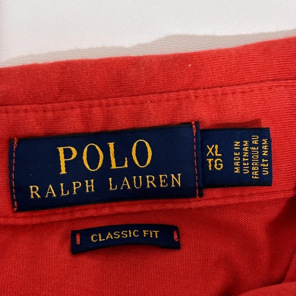Polo Ralph Lauren Polo Shirt Mens XL Red Chest Pocket Short Sleeve Preppy
